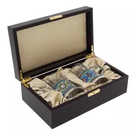 Набор подстаканников "Фантазия" на 2 персоны, финифть